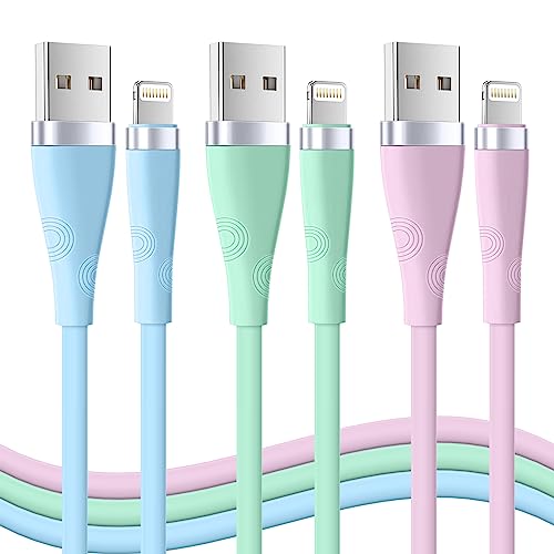 iPhone Charger 3Pack 6FT [Apple MFi Certified] iPhone Charger Cord USB to Lightning Cable 6FT Fast Charging Cord Compatible with iPhone 14 13 12 11 Pro Max XR XS X 8 7 6 Plus SE iPad(Multi-Color)