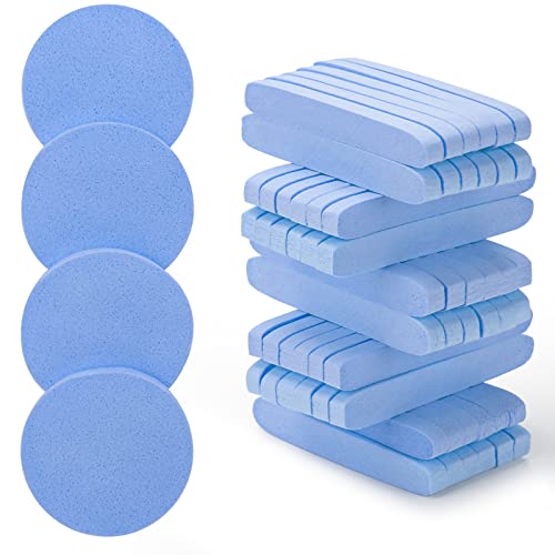 120 Pcs Facial Sponge Compressed, Luxiv Face Cleansing Sponge Estheticians Compressed Makeup Facial Sponge Round Wash Face Sponges for Women Compress Exfoliating Removal Sponge (blue)