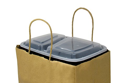 Brown Paper Bags Bulk with Handles 10 X 5 X 13 [50 Bags]. Ideal for Shopping, Packaging, Retail, Party, Craft, Gifts, Wedding, Recycled, Business, Goody and Merchandise Kraft Bag