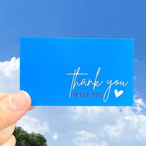 RXBC2011 Thank you for your order card Thank you cards Package Insert for online business Pack of 100 Blue