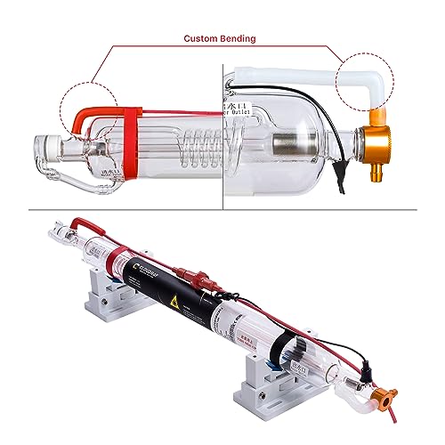 Cloudray 40W Laser Tube 720mm Dia.50mm,CO2 Laser Tube 45W,Cable Preconnected with Coating,40 Watt C02 Laser Tube With Metal Head (CR35 35-45W)