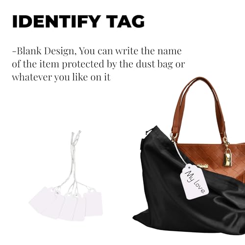 12 Pack Dust Bags for Handbags, Silk Cloth Bag With Drawstring Large Travel Storage Pouch for Handbag Purse Shoes Boots