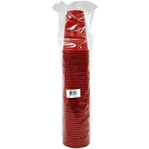 Red Heavy Duty Disposable Plastic Cups - 16oz, 50 Pieces - Ideal for Parties, Weddings & Family Events