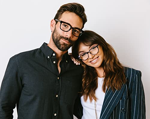 Peepers by PeeperSpecs Canyon Round Blue Light Blocking Reading Glasses, Gray Tortoise, 49 + 0
