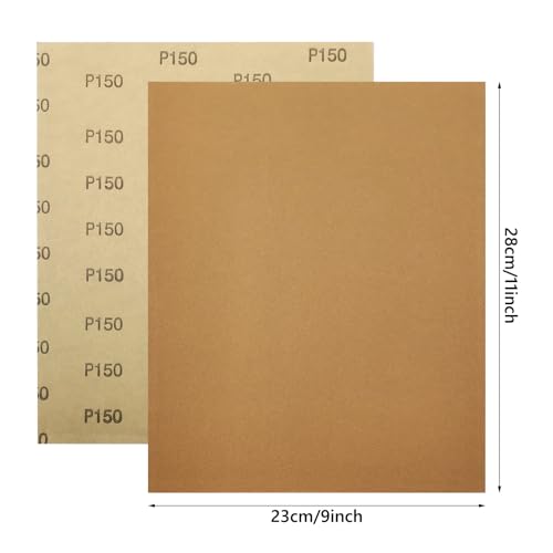 LYFJXX 24PCS Sand Paper Variety Pack, 9 x 11 Inch 80,150,220, 320, 400, 600 Grit Sandpaper Assortment, Sandpaper for Metal, Wet Dry Sandpaper