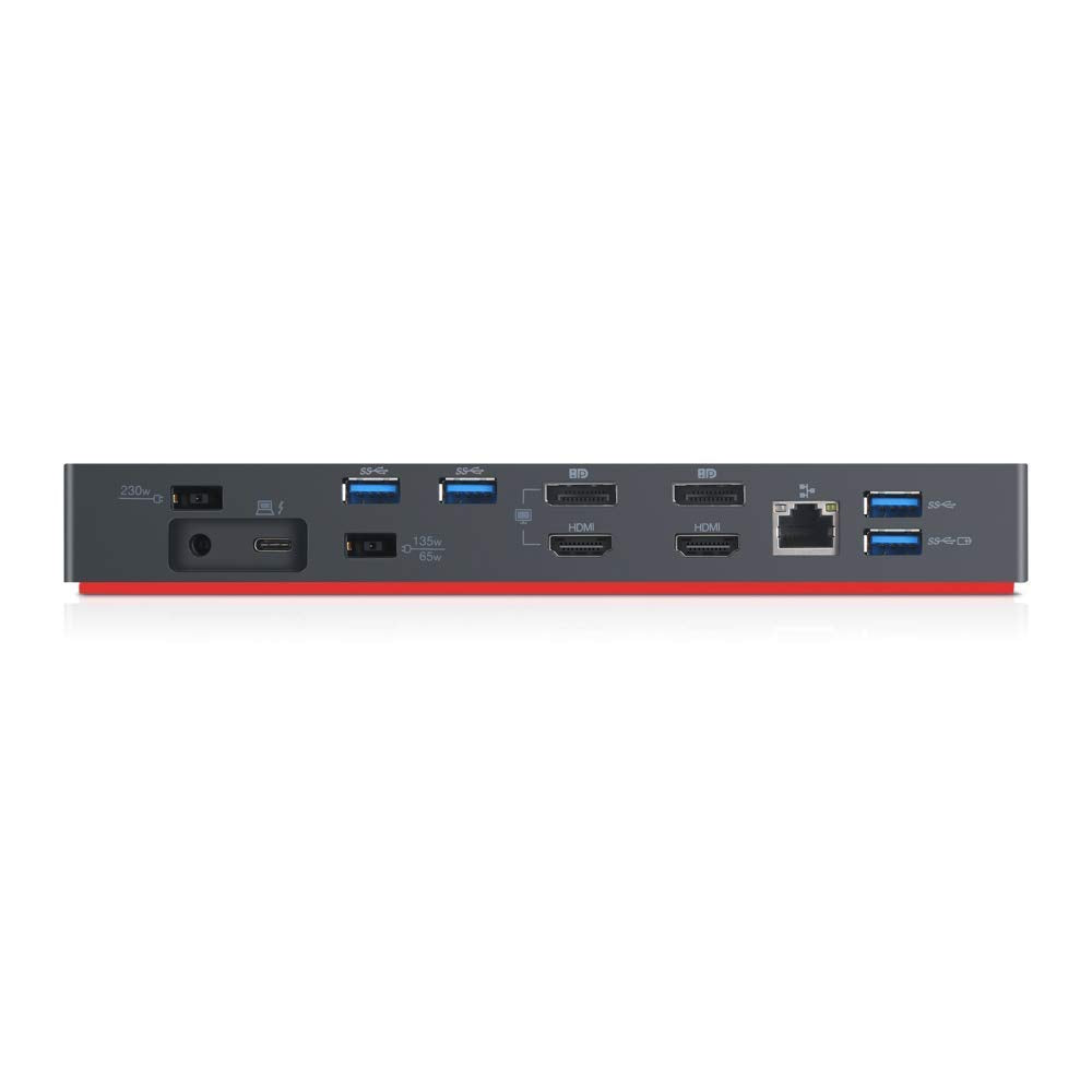 Lenovo [OB] USA ThinkPad Thunderbolt 3 Dock Gen 2 135W (40AN0135US) Dual UHD 4K Display Capability, 2 HDMI, 2 DP, USB-C, USB 3.1, Black
