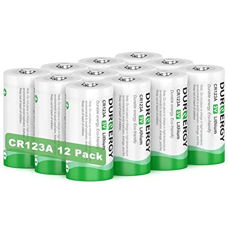 DURNERGY CR123A 3V Lithium Battery 2 Pack, 10 Years Shelf Life, 123 Batteries Lithium, 123A Lithium Batteries 3 Volt CR17335, CR17345, DL123A, CR123 for High Intensity Flashlight