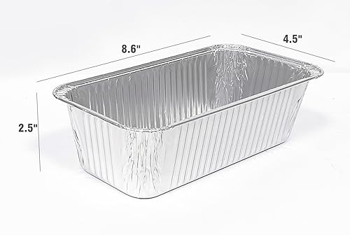 Disposable Loaf Pans | 2lb, 30 Pack, 8.5x4.5" Bread Pans, Food Storage Containers, Heavy-duty Aluminum Foil Cake Pans, Pastry Boxes, Perfect for Baking Bread and Street Treats Takeout