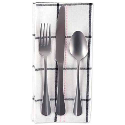 DII Cotton Plaid Napkin Set Machine Washable, 20x20, Butcher Block, 6 Count