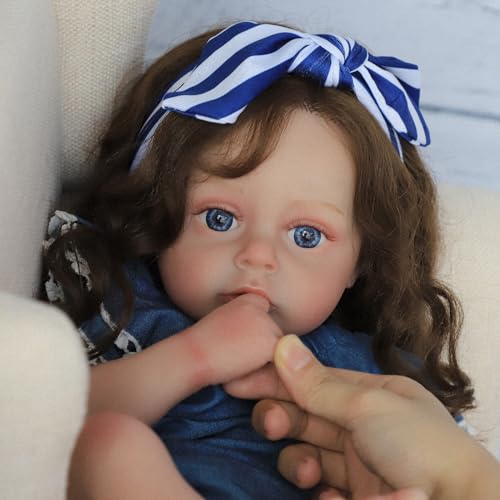 COSYOVE Lifelike Reborn Baby Girl Doll Chole - 20 Inch Realistic Newborn Toddler with Blue Eyes and Soft Cloth Body for Kids 3+