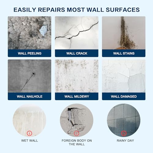 Drywall Repair Kit with Scraper, 2 Pack Spackle Wall Repair, Wall Mending Agent Easy to Fill The Holes for Home Wall, Plaster Dent Repair, Tools for Men Women, Wall Surface Hole Fill Quick