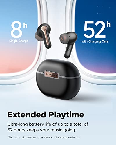 SoundPEATS Hybrid Active Noise Cancelling Earbuds Wireless Bluetooth 5.3 Earphones, Capsule3 Pro Hi-Res Wireless Earbuds with 6 Mics & LDAC, 43dB Deep, Total 52 Hrs, IPX4 Waterproof, App Customize EQ