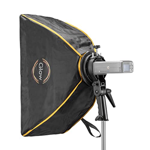 Glow EZ Lock Beauty Dish Softbox Portrait Kit Includes 34" Collapsible Silver Beauty Dish Softbox and 12x56 Quick Strip Bowens Mount Softbox, Kit to Create Beauty Portrait Photography