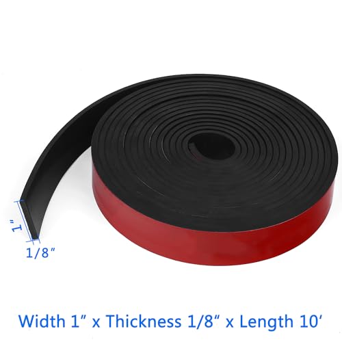 WochiTV Adhesive Solid Rubber Strips, 5" Wide x 1/16" Thick x 60" Long Self Stick Black Neoprene Rubber Rolls Perfect for DIY Insulation Cushion Gasket, Sealing, Liner, Weather Striping