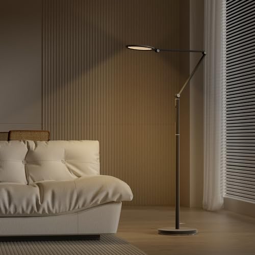 Honeywell LED Floor Lamp - F01BK Sunturalux™ Eye Caring Dimmable Standing Light with Remote,Bright Natural Daylight 5 Colors & 5 Brightness Adjustable Tall Lampara for Home Office Living Room Bedroom