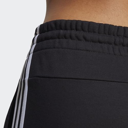 adidas womens Essentials 3-stripes French Terry Cuffed Track Pants, Black/White, XX-Small US