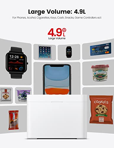 Vaydeer Metal Timed Lock Box, Phone Lock Box with Child Lock and LED Display, Self-Control Time Locking Container for Cell Phones, Snacks, Alcohol or Other Temptations Up to 365 days