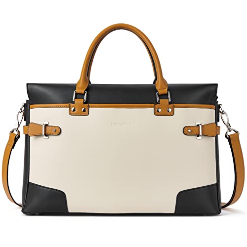 BOSTANTEN Womens Briefcase Leather Laptop Bag for Women 15.6 inch Computer Bag Messenger Business Work Tote