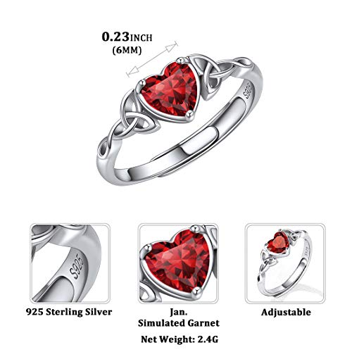 ChicSilver 925 Sterling Silver Claddagh Heart Promise Ring for Women Simulated Tourmaline October Birthstone Eternity Bands Wedding Rings Good Luck Irish Celtic Jewelry