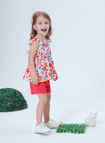 Girls 4th of July Clothes Baby Girls Independence Day Outfit American Flag Shirt+Stars and Stripes Pants Kids Patriotic Clothes Flag Shorts Sets Size 6t/6933