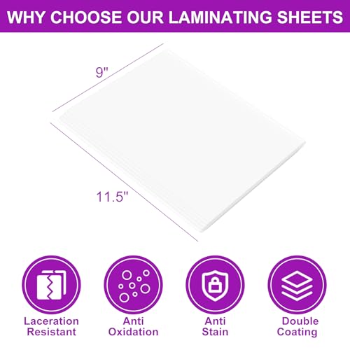 CAREGY Thermal Laminating Pouches,150 Pack Laminating Sheets,3 Mil,9 x 11.5 Inches, Education Supplies & Craft Supplies, for Laminators, Letter Size Sheets