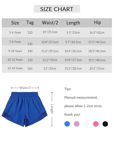 Witwot Girls Athletic Shorts for Teens Kids Running Soccer Shorts Light Weight Sports Active Shorts Mint Green 5-6 Years