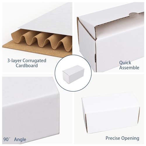 ZBEIVAN 9x6x3 White Shipping Boxes Set of 25, Corrugated Cardboard Mailer Boxes for Packaging Small Business Mailing Gifts