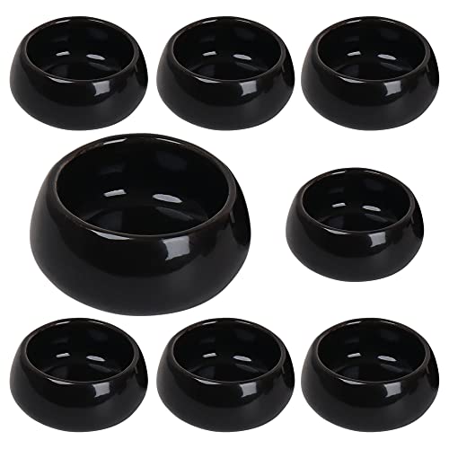 VIRTIONZ Pinch Bowls, Ceramic Dip Mini Bowls Set Soy Sauce Dish/Bowls, Condiments Server Dishes - Good for Ketchup, Soy Sauce, BBQ and Other Party Dinner (Set of 8) (BLACK, 8)