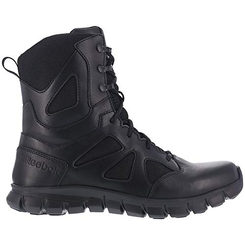 Reebok Womens Rb806 Sublite Cushion 8" Soft Toe Waterproof Boot With Side Zipper Black Military & Tactical, Black, 9 US