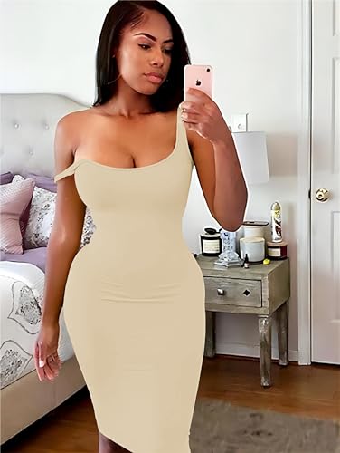 Nimsruc Women Casual Sexy Tank Top Bodycon Dress Summer Pencil Sleeveless Basic Midi Club Dresses Black Heart S