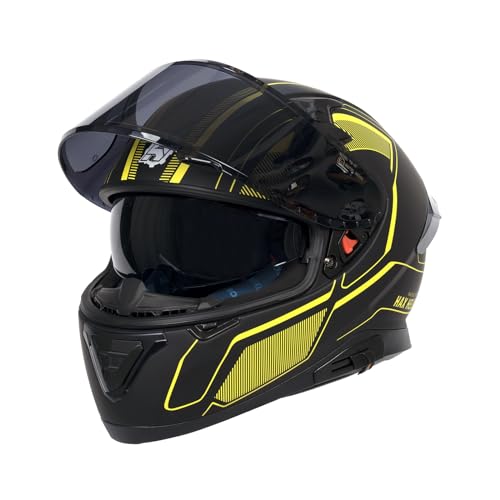 HAX Full Face Motorcycle DOT Approved Helmet with Dual Rear Wing and Pinlock Ready - Lightweight and Durable Motorbike Street Bike Helmet for Adults (Scorpion,XL)