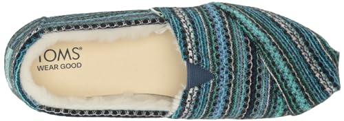 TOMS Women's Alpargata CloudBound Loafer Flat, Navy Multi Embroidered Chenille, 12