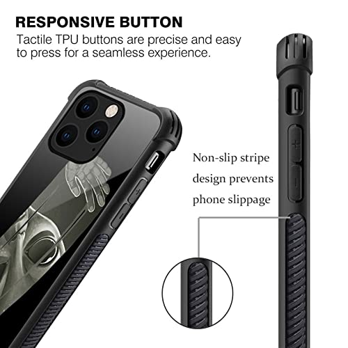 CARLOCA Compatible with iPhone 14 Pro Max Case,Black Scary Crow Pattern Ultra Protection Shockproof Soft Silicone TPU Non-Slip Back for iPhone 14 Pro Max