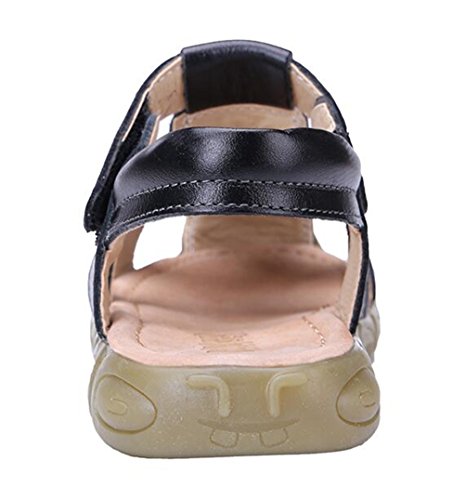 DADAWEN Boy's Girl's Leather Closed Toe Outdoor Sport Sandals (Toddler/Little Kid/Big Kid) White US Size 2.5 M Little Kid