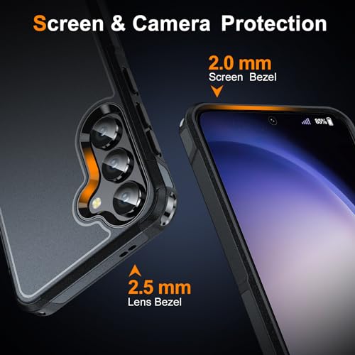 Oterkin for Samsung Galaxy S24 Case, [10FT Military Grade Protection] Galaxy S24 Case [Shockproof][Heavy Duty Dropproof] S24 Phone Case [Non-Slip Slim] Protective Case for Samsung S24 (B-Black)