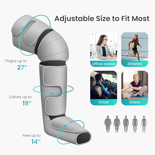 Snailax Leg Massager for Circulation and Pain, FSA or HSA Eligible, Leg Massager Machine with Heat and Air Compression, 3 Modes & 3 Intensity, Leg Calf Foot Wraps Massage Boots,Gifts