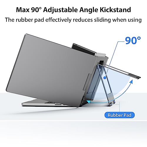 KYY Triple Laptop Screen Extender, 14" 1080P FHD IPS Dual Portable Extended Monitor, USB C Travel for 12-16'' Laptop, 210°Rotation & Kickstand, Plug and Play, X90 (Windows Only)