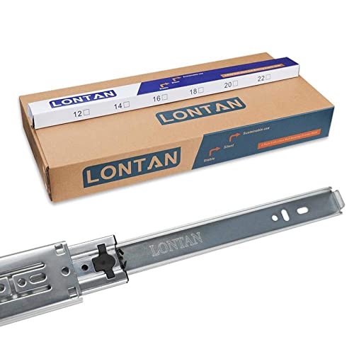 LONTAN 1 Pair 12 Inch Side/Rear Mount Soft Close Drawer Slides 9.76" Extension 3 FOLD Drawer Glides - 4502S3-12 Drawer Slides Bottom Mount Heavy Duty 100 LB Drawer Runners
