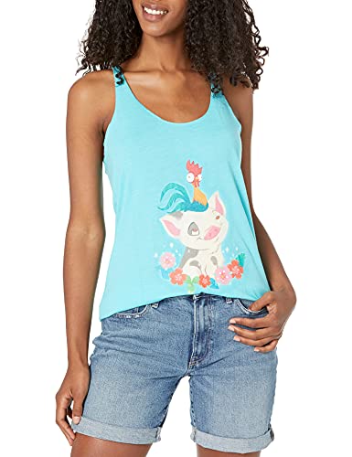 Disney Junior's Moana Tropical Buddies Tri-Blend Racerback Layering Tank, Tahiti Blue, X-Small