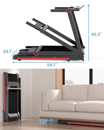 Lacuffy Foldable Treadmill, 3.5 HP Portable Treadmills for Home with 350 LBS Capacity, Walking Running Jogging Incline Treadmill with Bluetooth Connectivity APP