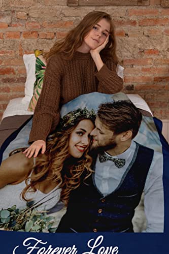 MeMoShe Custom Blankets with Photos Personalized Couples Gifts Customized Picture Blanket I Love You Gifts Birthday Gift for Wife Husband Girlfriend Boyfriend, 30''X40''
