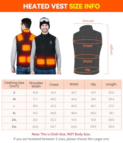 DOACE Heated Vest for Men and Women with APP Control, Smart Electric Heating Vest with Battery, Unisex Warming heated Jacket