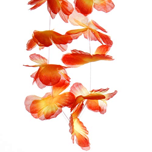 Myamy Hawaiian Leis for Luau Party Decorations: Hawaii Lays Tropical Silk Flower Necklace Bulk Beach Birthday Themed Party Favors Decor Supplies 12 Counts