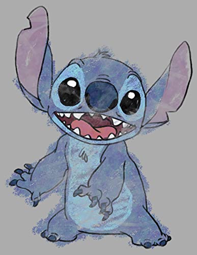 Disney Boy's Sketchy Stitch T-Shirt, Athletic Heather, X-Small