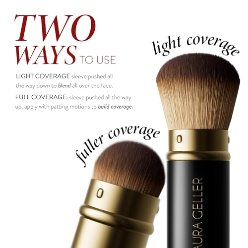 LAURA GELLER NEW YORK The Wonder Brush, Makeup Brush with Wooden Handle, Apply The Wonder Balm, Cream & Liquid Blush, Even Application and Blending