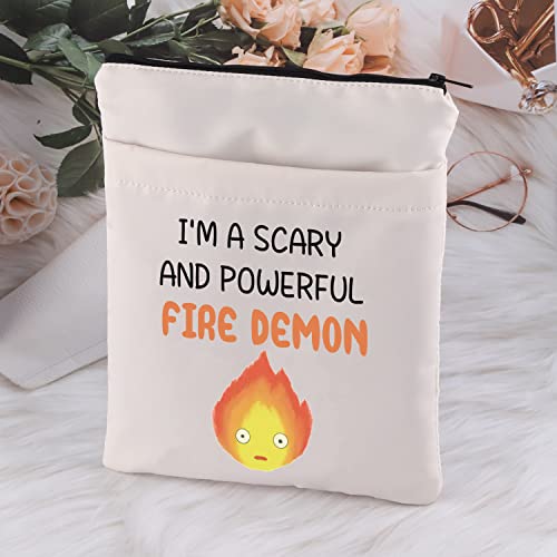 MNIGIU Anime Fire Demon Book Sleeve Flame Merch I'm A Scary and Powerful Fire Demon Book Protector Cover Anime Castle Gift