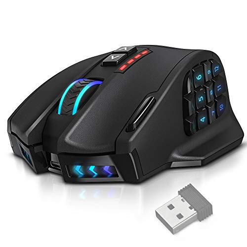 UtechSmart Venus Gaming Mouse RGB Wired, 16400 DPI High Precision Laser Programmable MMO Computer Gaming Mice [IGN's Recommendation]