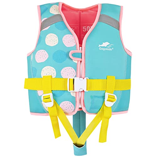 Gogokids Kids Swim Vest Float Jacket for 30-50 lbs 2-6 Years - Toddler Flotaties Swimming Pool Vest for Boys Girls Swimming Learning