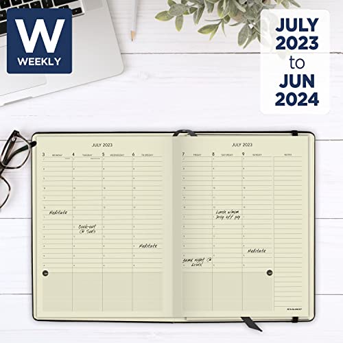 AT-A-GLANCE 2023-2024 Academic Planner, Weekly & Monthly, Hourly Appointment Book, 7-1/2" x 10", Medium, Pocket, Hardcover, Plan.Write.Remember., Black (70795705)