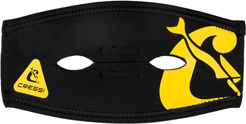 Cressi Pony Tail Neo Mask Strap Cover, Black/Yellow